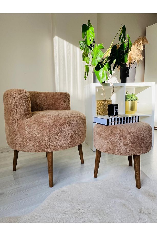 Çay Seti Tekli Koltuk Berjer Ve Puf Takımı (SALON, BALKON, OFİS) 2 Li Takım - 2