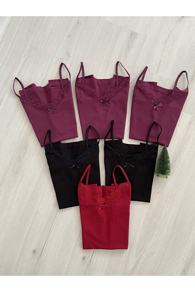 Women's 6-Piece Lace Cotton Combed Cotton Tank Top