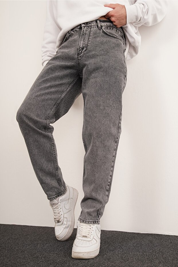 Basic Koyu Mavi Mom Jean - 2