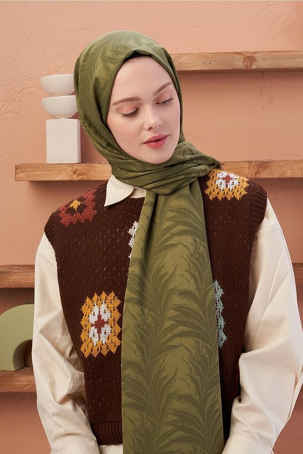 Ipeksi Jakar Serisi Yaprak Desen Şal - 1