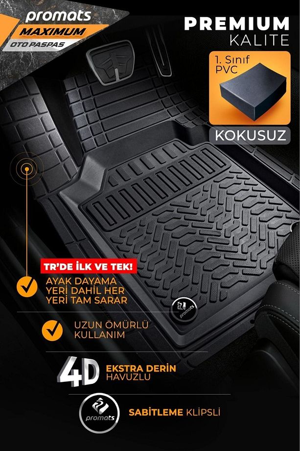 Renault Clio 2 1999 Model Ve Sonrası Uyumlu Oto Paspas 4d Maximum (siyah) - 1