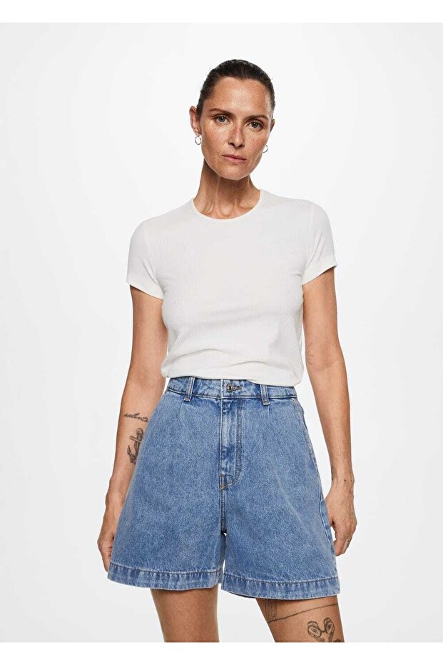 Yuvarlak Yaka Basic Tişört - 1