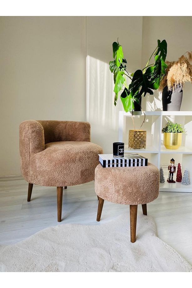 Çay Seti Tekli Koltuk Berjer Ve Puf Takımı (SALON, BALKON, OFİS) 2 Li Takım - 1