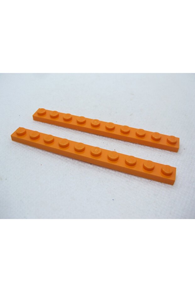 Original Moc Custom Accessory Creator Plate 1 X 10 Flat Tall Brick Orange 2 Pieces to Ship