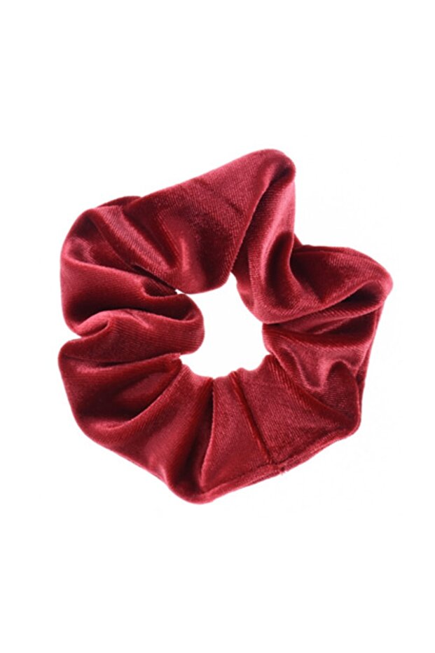 Pack of 2 Burgundy Velvet Hair Rubber Bagel Buckle