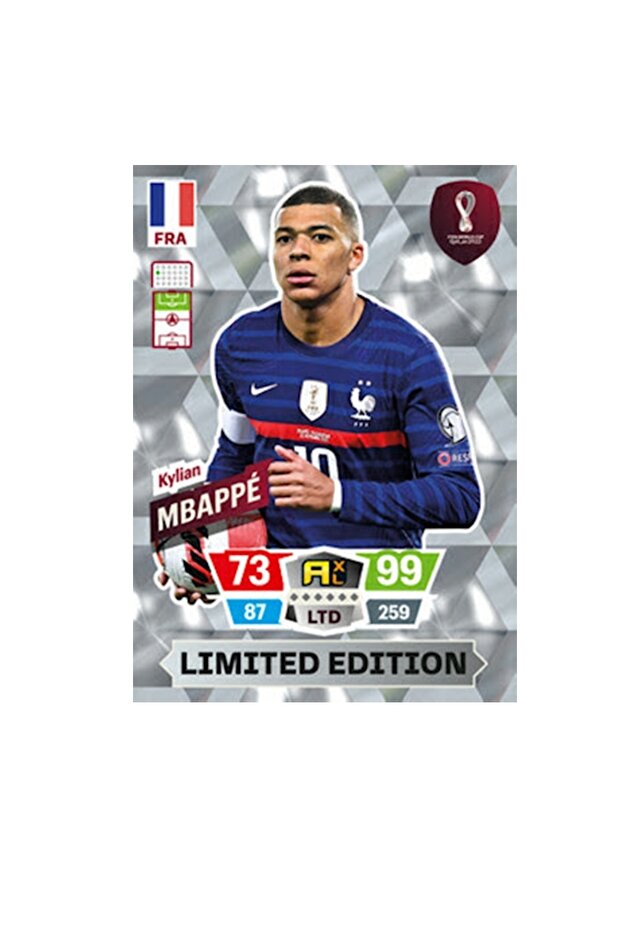 World Cup 2022 Kylian Mbappe Limited Edition Football Player Card