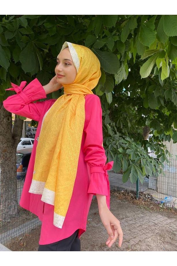 Ipekyolu Eşarp Sarı Monogram Şal - 2