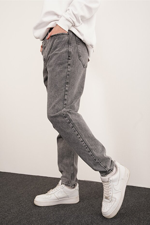 Basic Koyu Mavi Mom Jean - 3