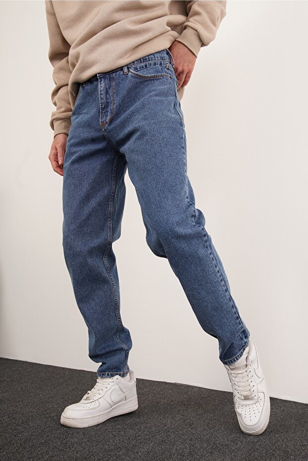 Basic Dark Blue Mom Jean - 2