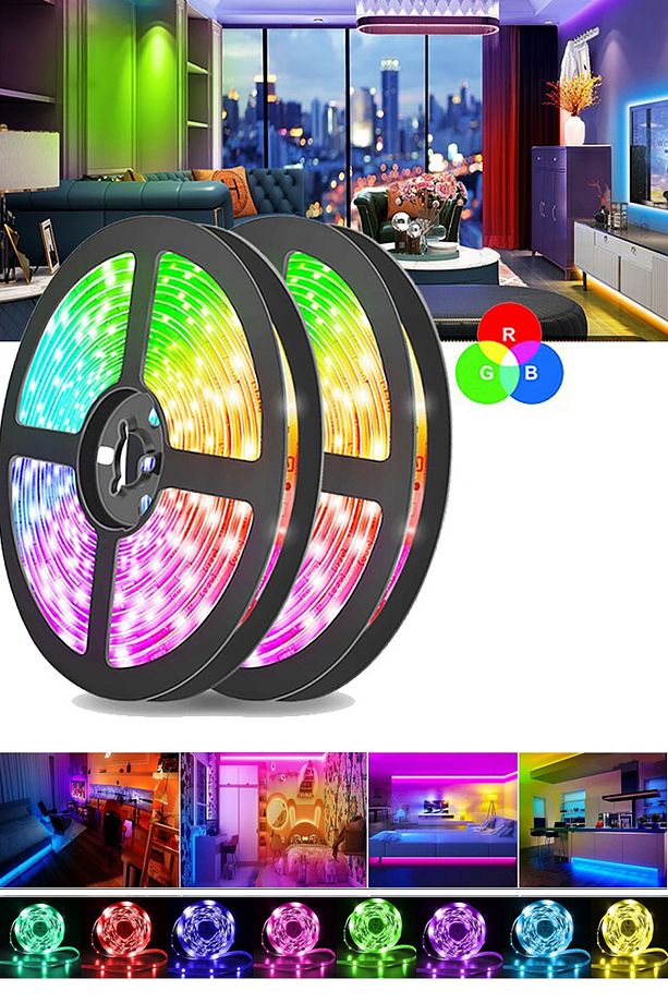 10mt Kumandalı Işıldak Rgb Şerit Led Lamba Iç Ve Dış Mekan Silikon Yapışkanlı Aydınlatma - 1