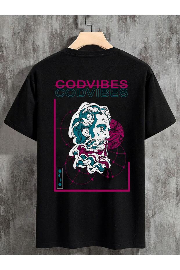 Μπλουζάκι Unisex Oversize Codvibes Back Print Μαύρο - 1