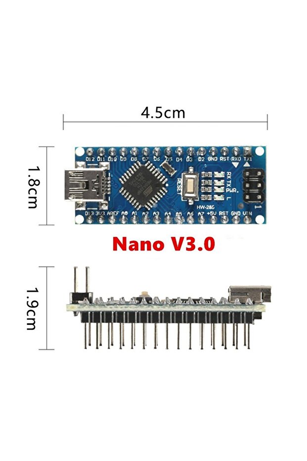 Arduino Nano 3.0 Atmega328 Ch340 Mini Usb Kod Yazılım Geliştirme Eğitim Kartı Programlama - 1