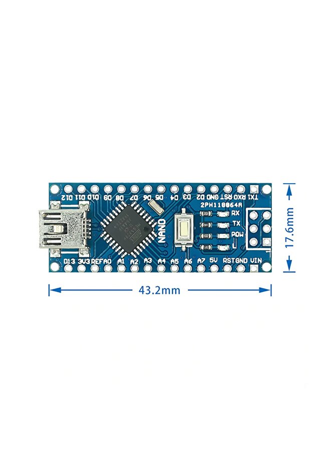 Arduino Nano 3.0 Atmega328 Ch340 Mini Usb Kod Yazılım Geliştirme Eğitim Kartı Programlama - 7