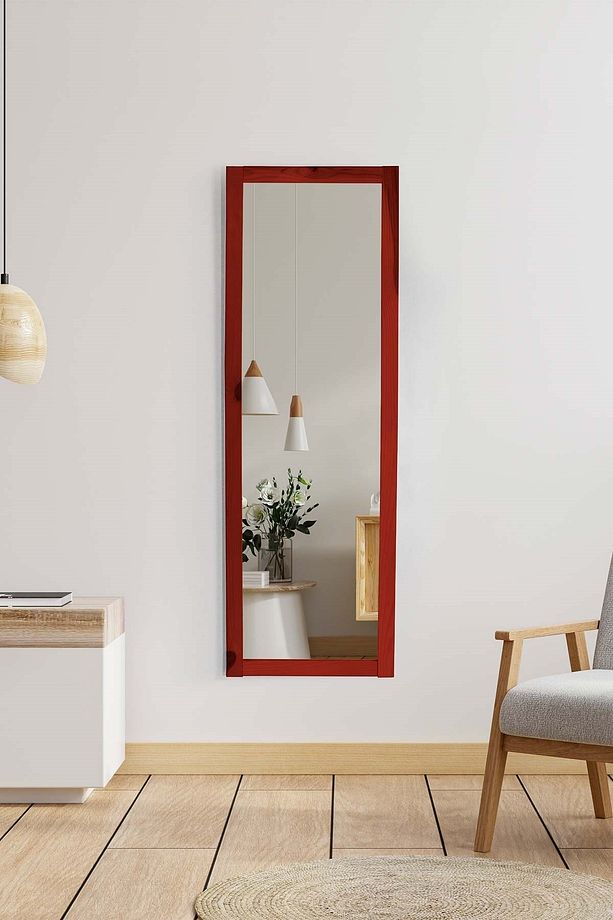Doğal Ağaç 120x36 Cm Paris Butik Ayna - 1