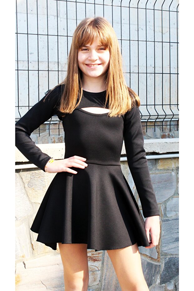 Siyah Elbise Crop Black - 1