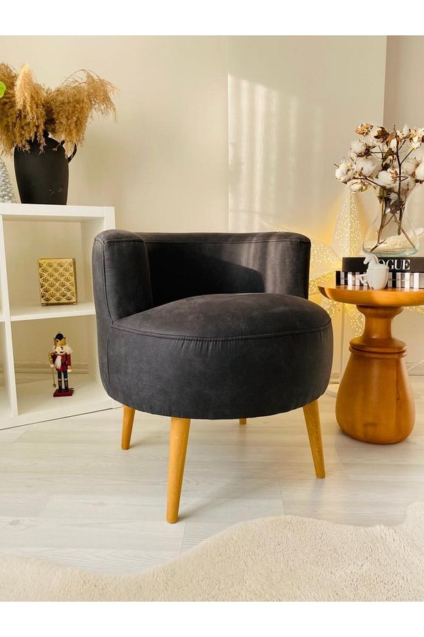 Çay Seti Tekli Koltuk, Berjer (salon, Balkon, Ofis) Antrasit - 2