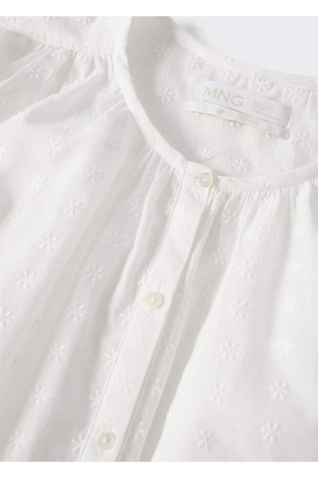 Çiçek Işlemeli Gömlek - 6