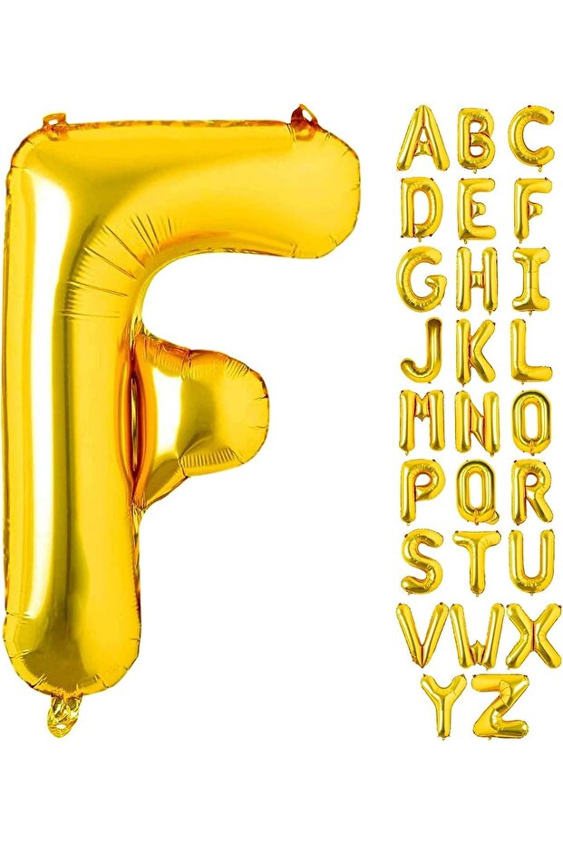 F Letter Gold Foil Balloon 16 Inch 36 Cm