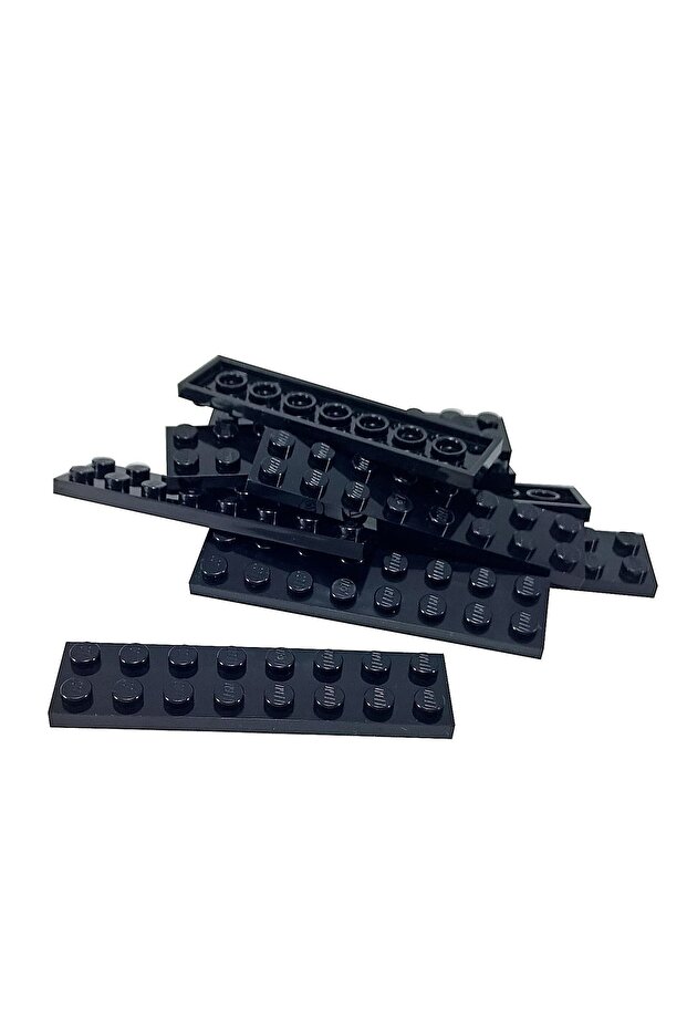 Original Moc Custom Accessory Creator Plate 2 X 8 Flat Bricks Black 2 Pieces Will Be Sent