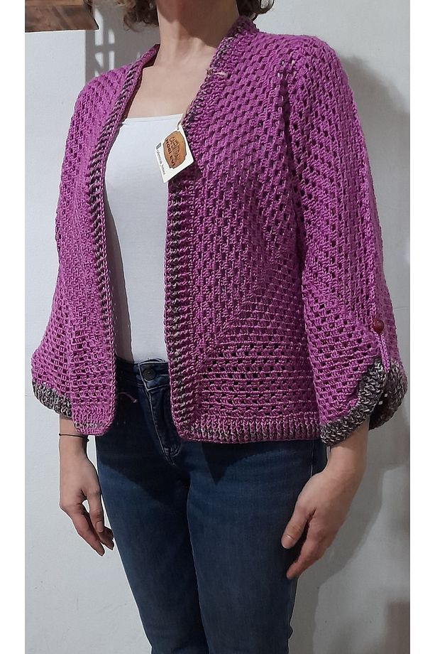 Pembe Altıgen Hırka - 1