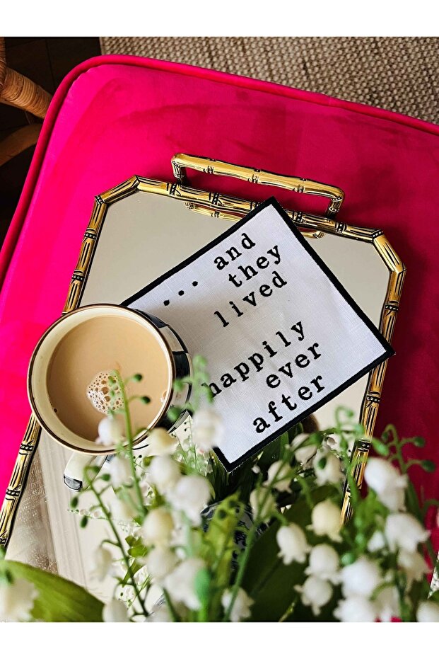 Happily Live After Patterned Love Series Cocktail Napkin (1 Piece)
