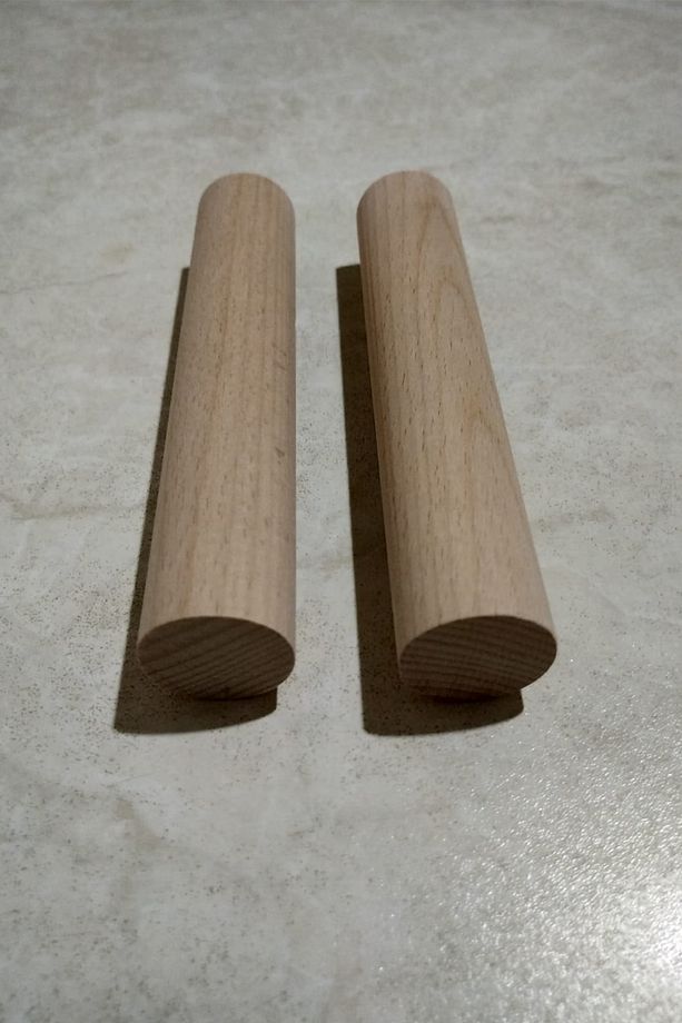2 Adet, 96mm - Kayın Ağacı Silindir Çekmece Kulpu , Ahşap Dolap Kulpu, Rustik Mutfak Kulpu, Boy Kulp - 3