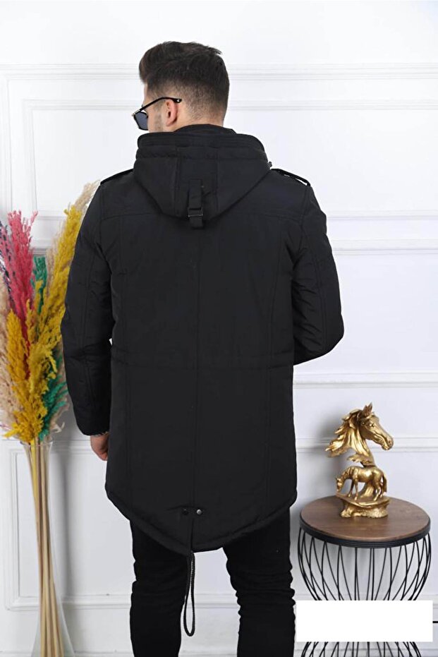 Kapşonlu Uzun Kaban - 3