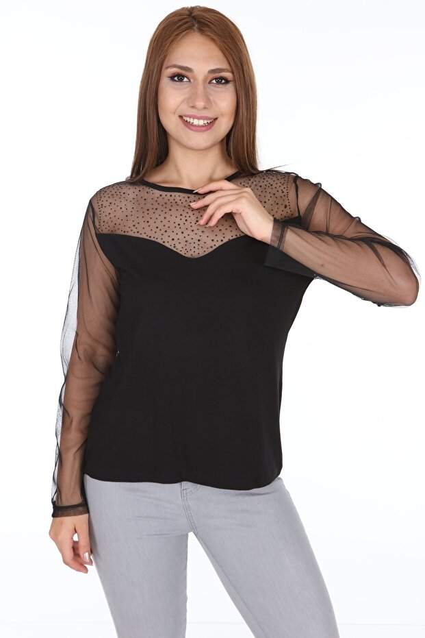 Kadın Siyah Bluz - 2