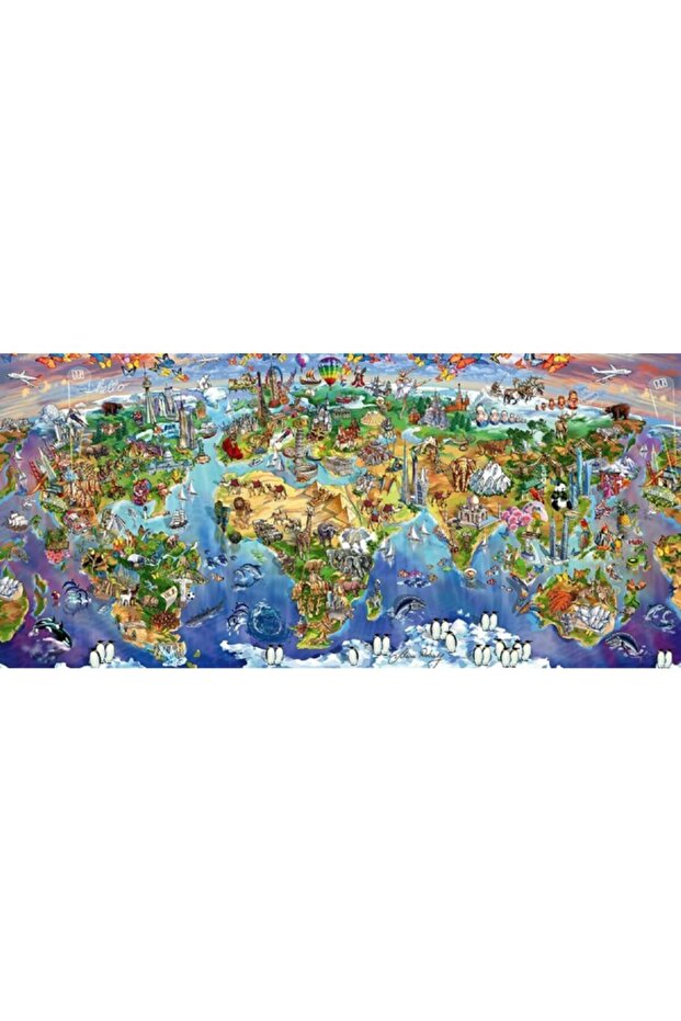2000 Parça Dünya Harikaları Panorama Puzzle - 1