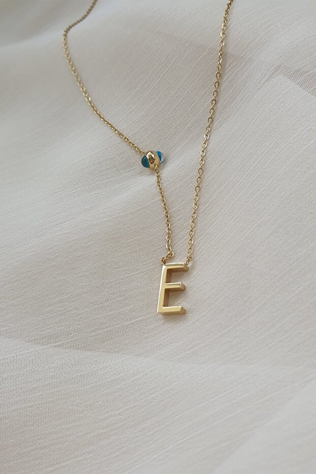 Çelik Harf Kolye - E - 1
