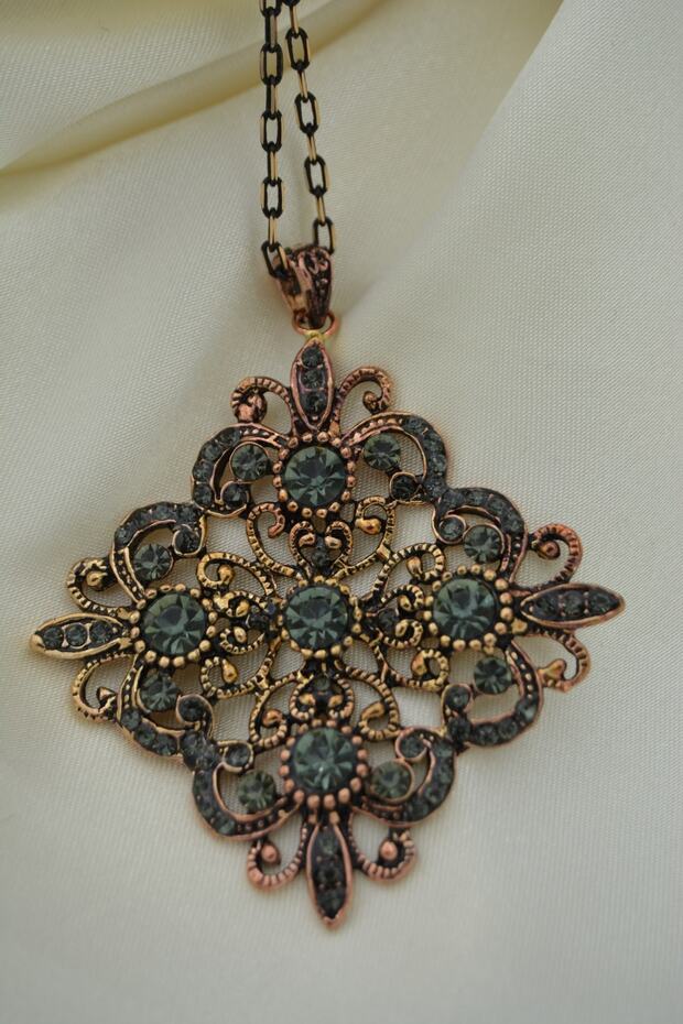 Kolye Antrasit Bronz Madalyon - 2