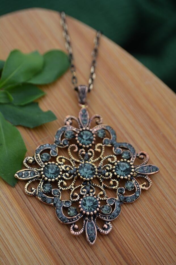 Kolye Antrasit Bronz Madalyon - 4