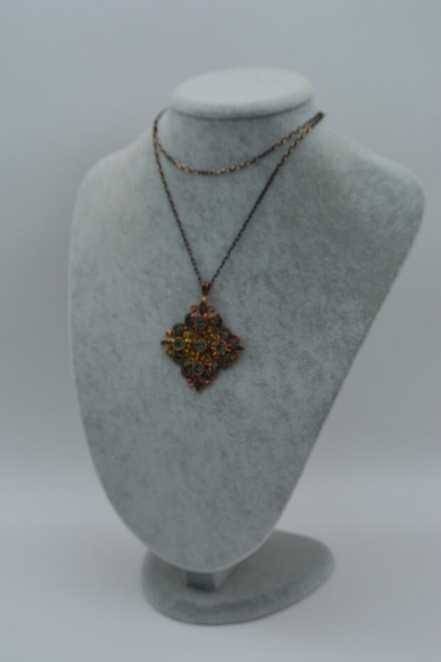 Kolye Antrasit Bronz Madalyon - 5