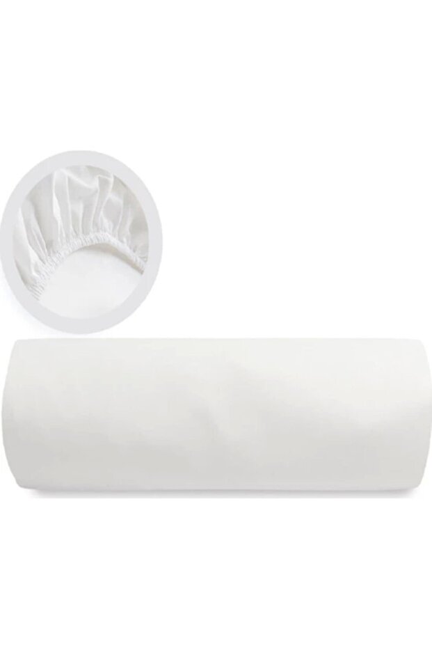ملاءة سرير مرنة مزدوجة باللون الأبيض - 1