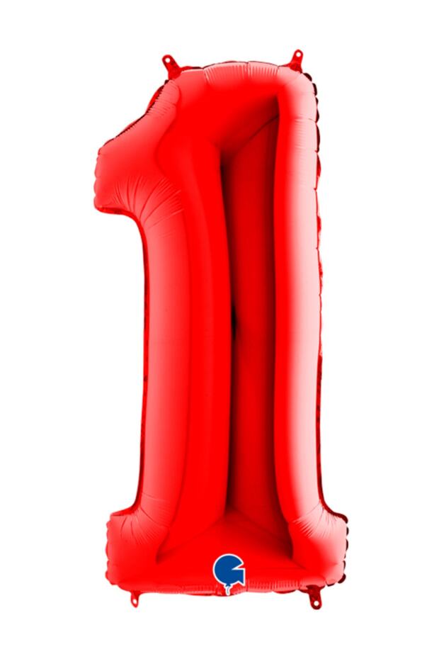 Foil Number Balloon 1 Red 40 Inch 102 cm