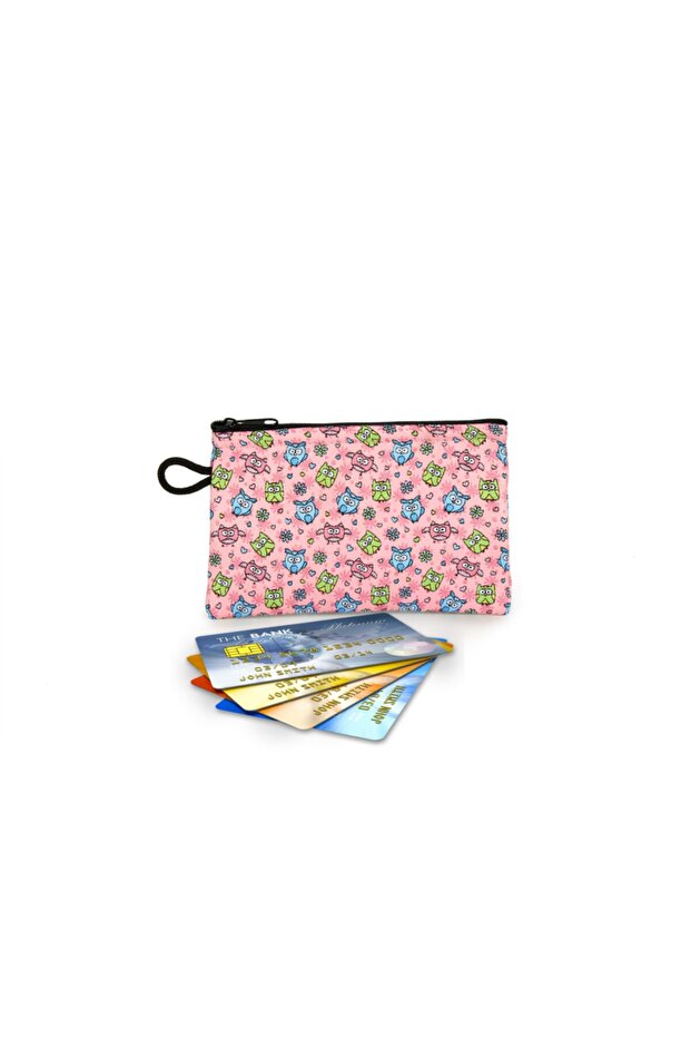 Pink Woven Fabric Wallet 9.5 cm X 14.5 cm