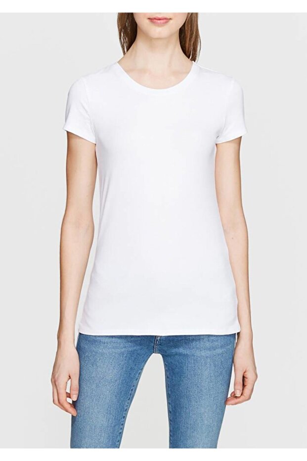Basıc Kadın T-shırt Beyaz - 3