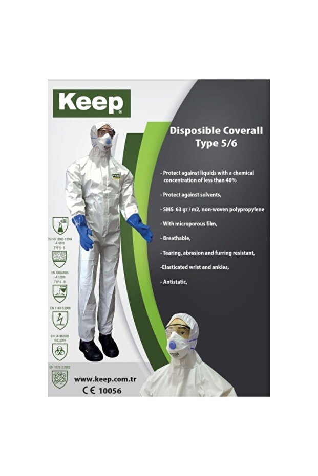 Coverall Lamine Type 5/6 Tek Kullanımlık Tulum - 2