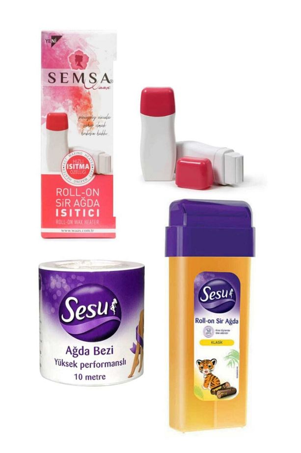 Roll-on Kartuş Ağda Ağda Makinesi Isıtıcısı Ağda Bezi Normal Cilt Set - 1