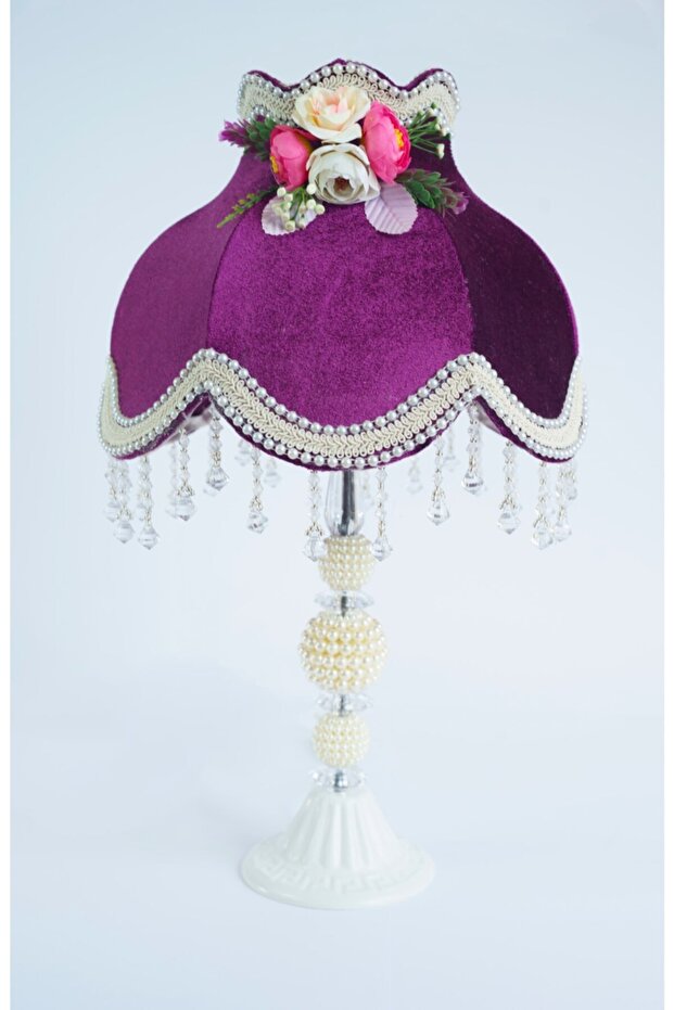 Çiçek Dekorlu Abajur - 1