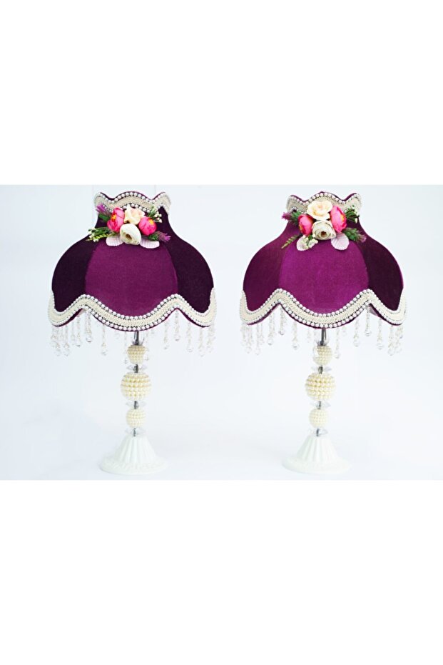 Çiçek Dekorlu Abajur - 2