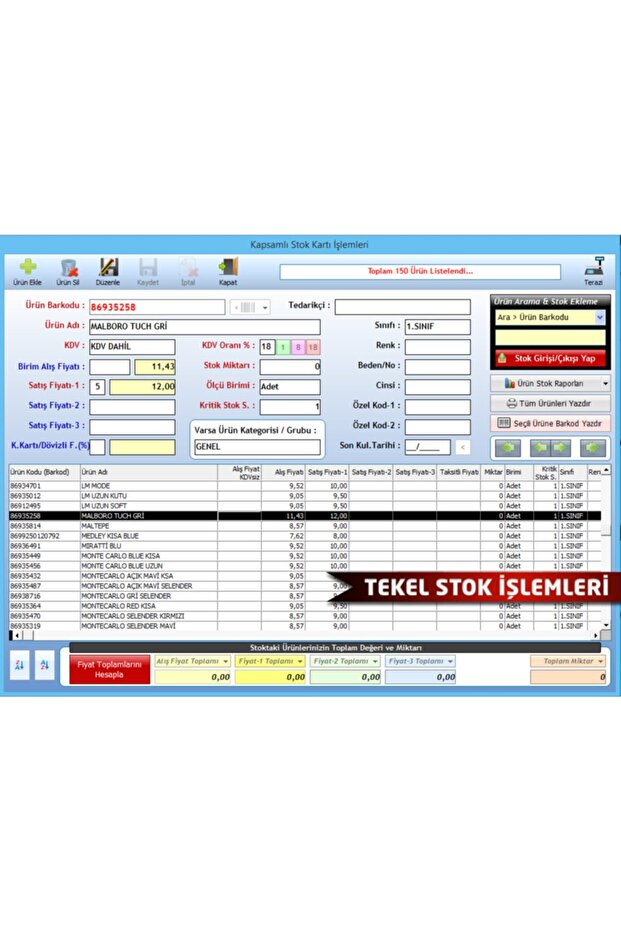 Barkodlu Market Satış Programı (standart Orta Paket) - 2