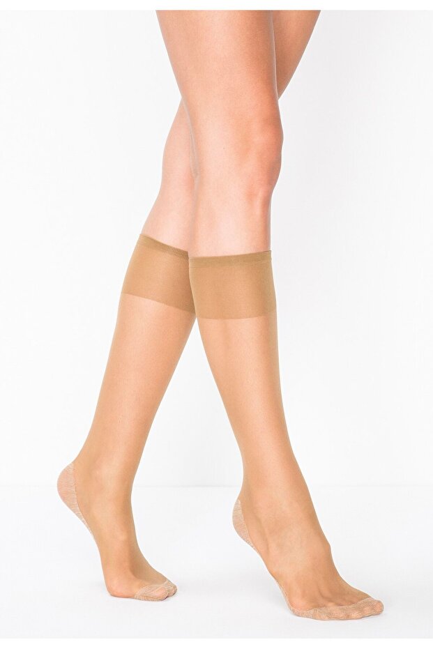 Women's Bronze Comfort 15 Denier Sole Semi Shiny Knee Socks 3-Piece