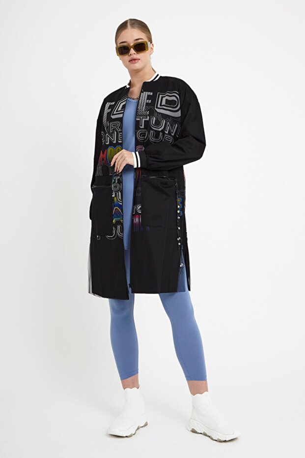 Baskılı Trençkot - 3