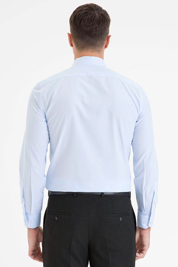 Açık Mavi Slim Fit Basic Gömlek - 3