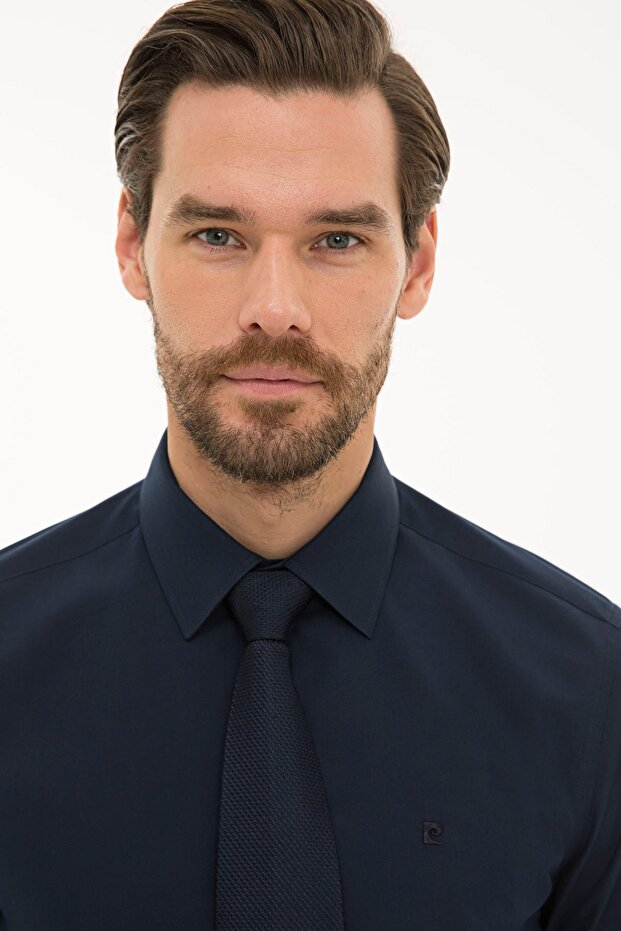 Lacivert Slim Fit Basic Gömlek - 2