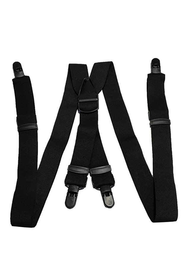 Plastic 4 Clips Washable Antiallergic Unisex Black Trouser Hanger