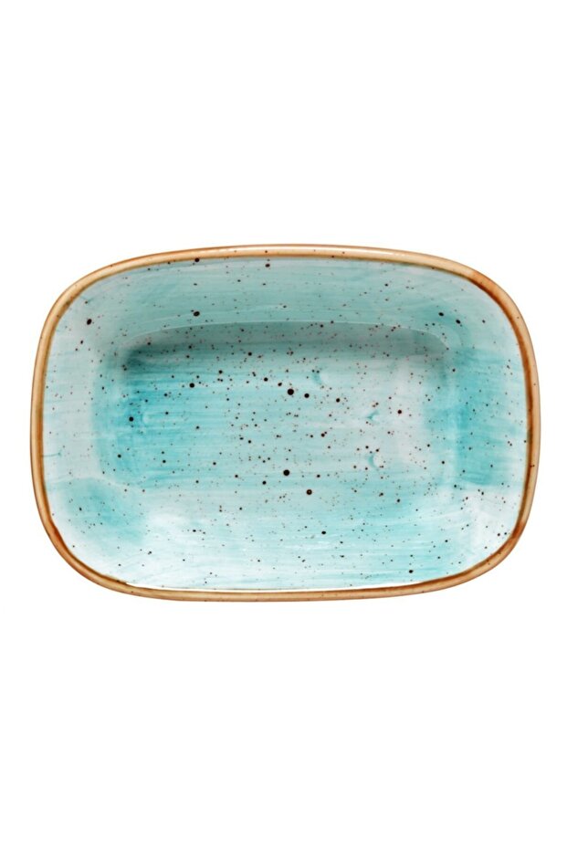 Rectangular Kayık Plate 17 cm Aqua Porcelain Serving Plate Stylish