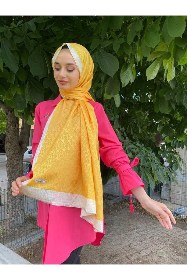 Ipekyolu Eşarp Sarı Monogram Şal - 1