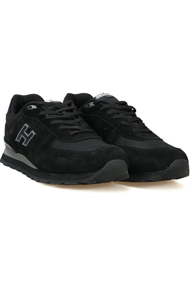 Peru 10219250 M Men's Sneakers - Black Smoked Genuine Leather Sports Shoes